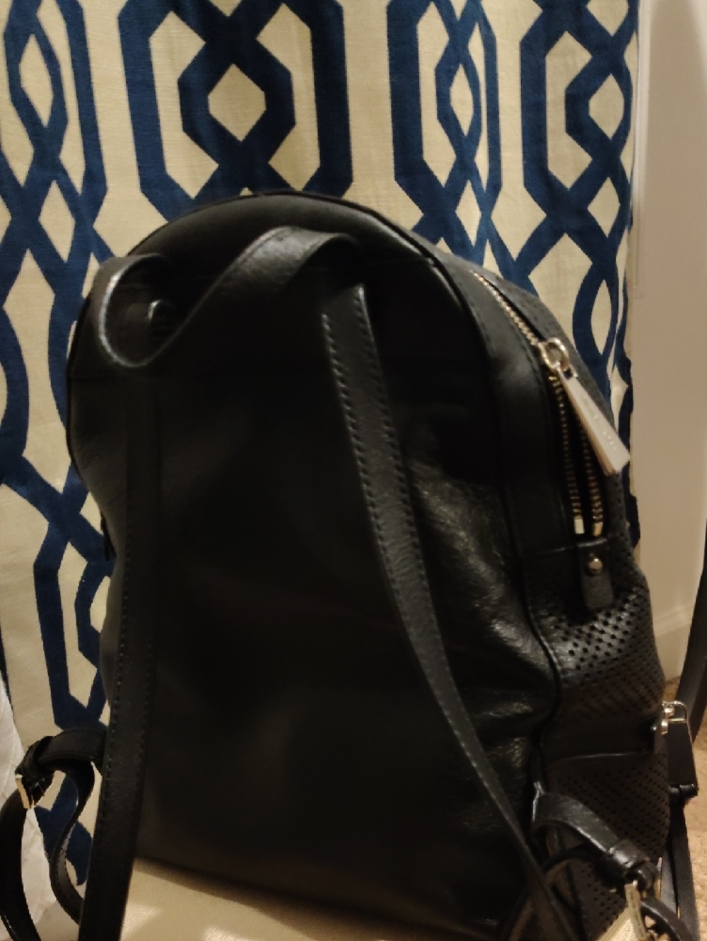 Michael Kors Black Leather Backpack with Gold Hardware - Picture 3 of 14